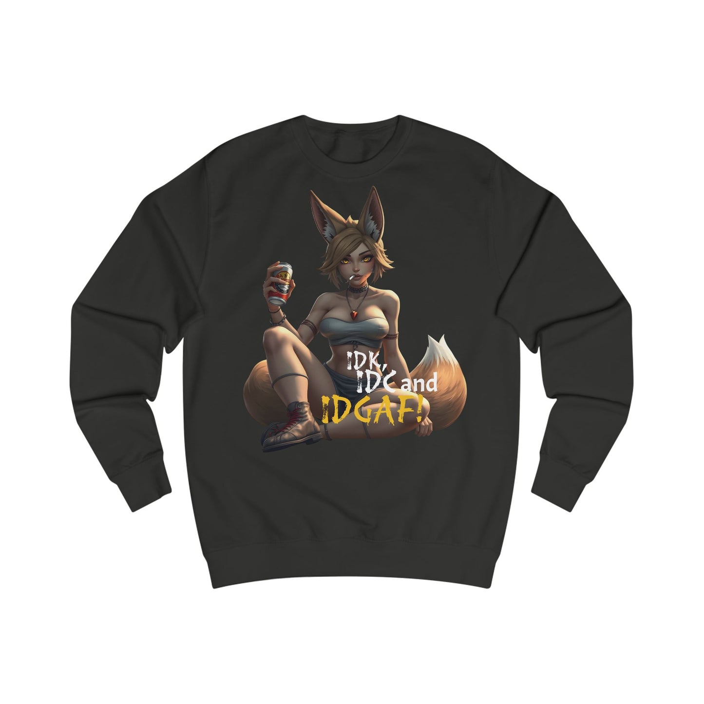 Edgy Graphic Sweatshirt, Unisex Casual Top, Fun Gift, Anime Inspired Apparel, Perfect for LOL Moments, Quirky Style for Everyday Wear