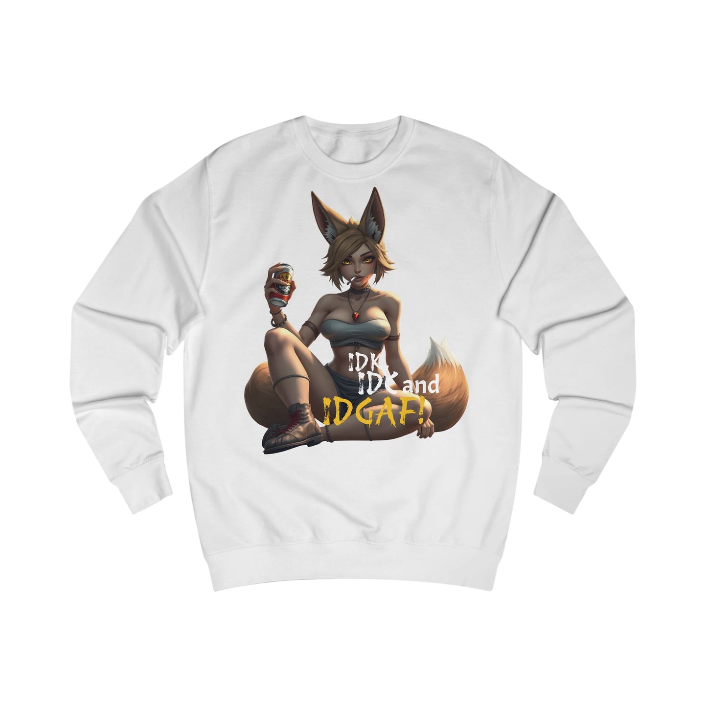 Edgy Graphic Sweatshirt, Unisex Casual Top, Fun Gift, Anime Inspired Apparel, Perfect for LOL Moments, Quirky Style for Everyday Wear