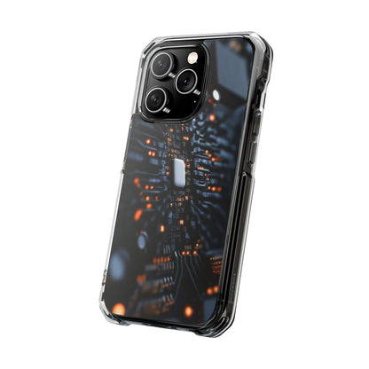Magnetic Clear Impact Phone Case - Tech-Inspired Design, Perfect for Gadget Lovers, Birthday Gift, Tech Accessories, Durable Protection