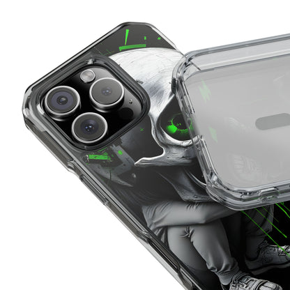 Edgy Skull Phone Case - Magnetic Clear Impact Cases, Unique Phone Cover, Goth Accessory, Halloween Gift, Stylish Tech Protection