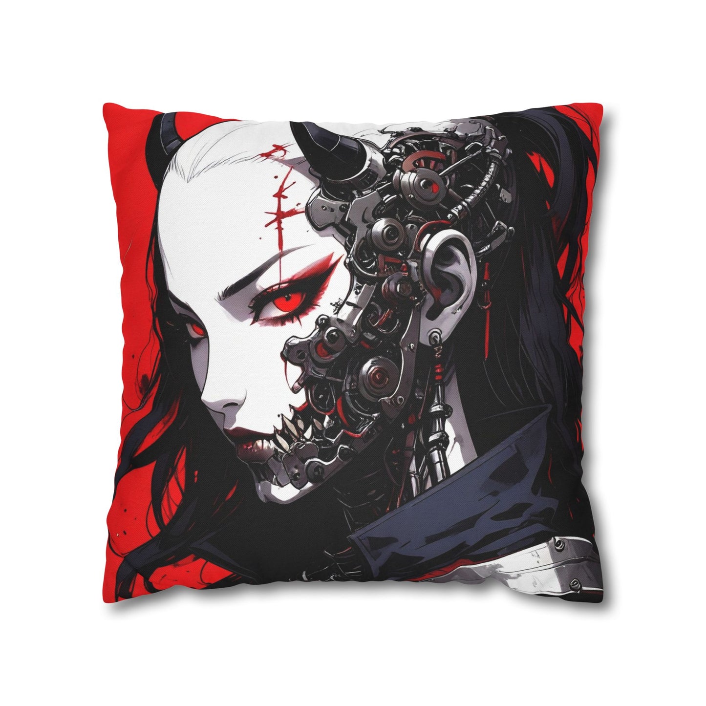 Futuristic Anime Style Pillowcase, Cyberpunk Decor, Gift for Anime Lovers, Home Accessories, Housewarming Present, Cozy Bedroom
