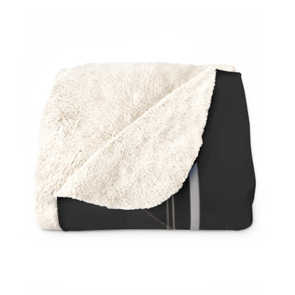 Modern Sherpa Fleece Blanket - Abstract Portrait Design for Cozy Home Decor