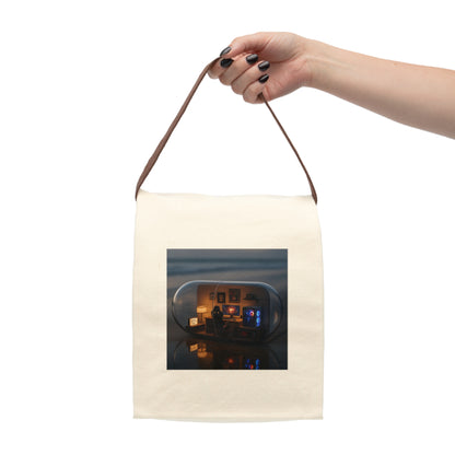 Cozy Canvas Lunch Bag With Strap, Aesthetic Lunch Tote, Eco-Friendly Meal Carrier, Cute Picnic Bag, Gift for Foodies