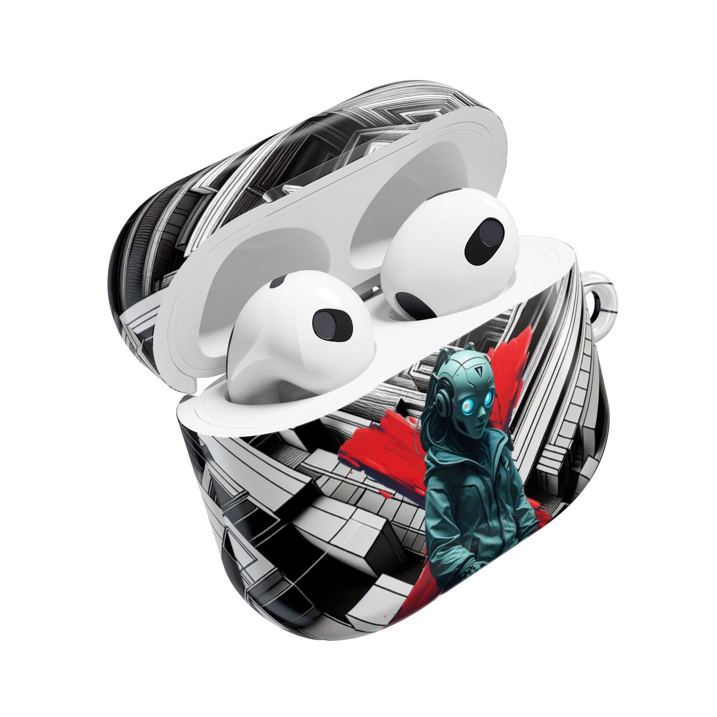 Urban Graffiti Cyber AirPod Case, Unique AirPods Cover, Stylish Gadget Accessory, Tech Gift for Him/Her, Music Lover's Protection