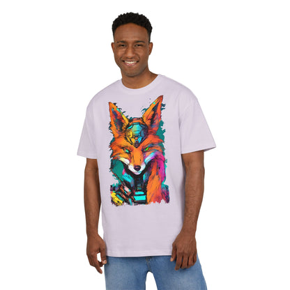 Vibrant Fox Graphic Oversized Tee, Unisex Streetwear Shirt, Unique Gift for Animal Lovers, Casual Wear, Colorful Art Tee