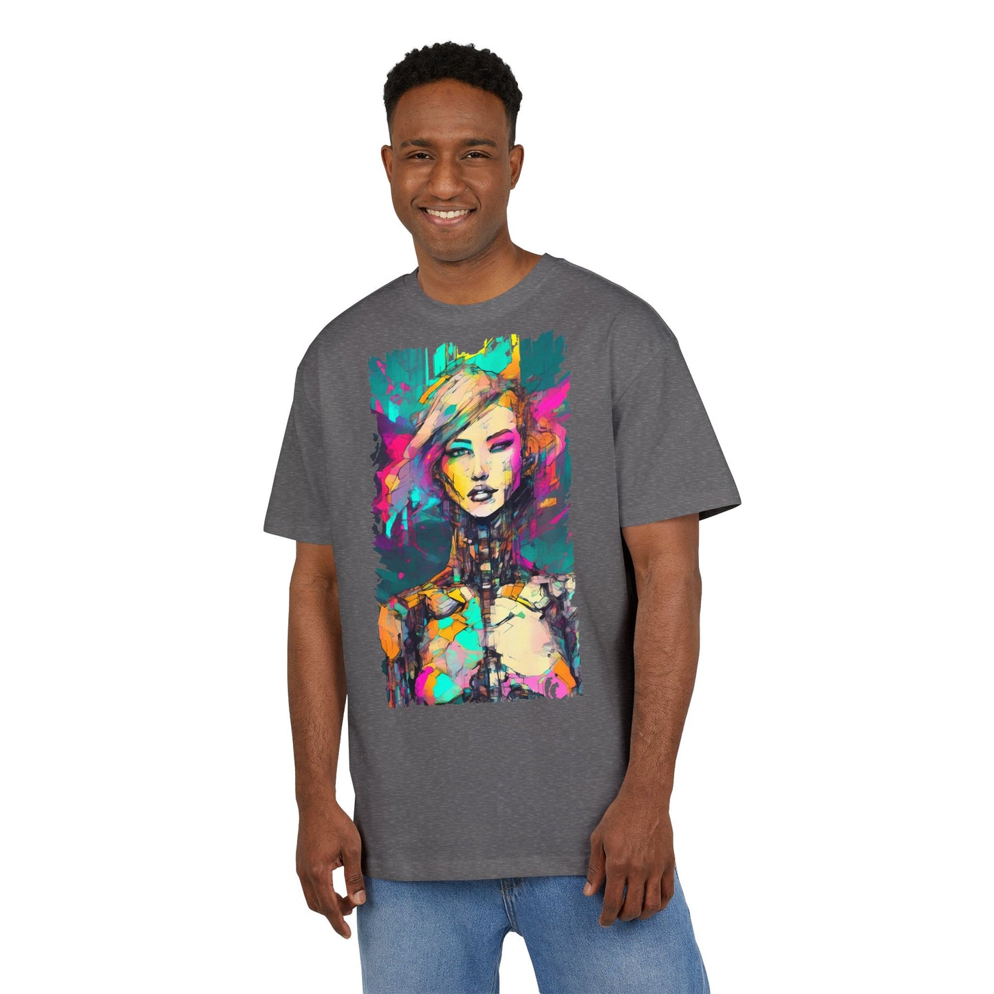 Vibrant Art Oversized Tee, Unisex Colorful T-Shirt, Graphic Arts Apparel, Casual Streetwear Gift, Unique Fashion Statement