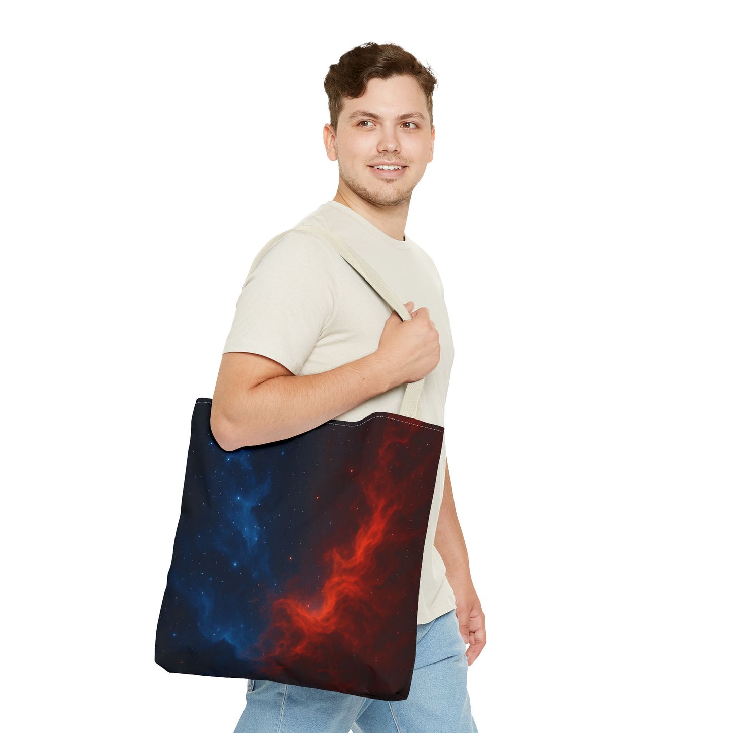 Cosmic Tote Bag, Galaxy Print Eco-Friendly Bag, Stylish Reusable Shopping Tote, Space-Themed Gift, Astronaut Lover Accessory