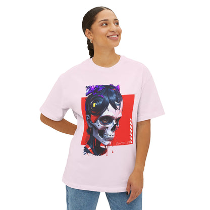 Edgy Oversized Tee with Skull Design, Streetwear Shirt for Art Lovers, Unisex Graphic Tee, Halloween Apparel, Trendy Casual Wear
