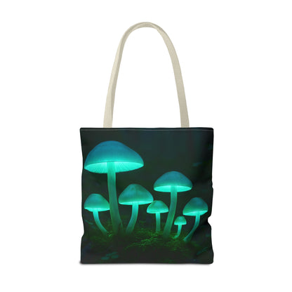 Glowing Mushroom Tote Bag, Eco-Friendly Shopping Tote, Nature Lover Gift, Boho Style Bag, Festival Accessory, Unique Creations