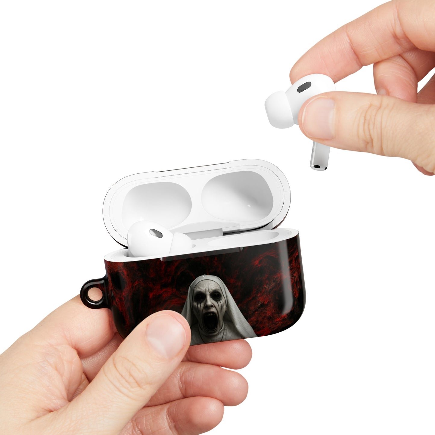 Horror-Themed AirPod Case, Spooky Earbud Cover, Unique Gift for Halloween, Gothic Design, Perfect for Music Lovers