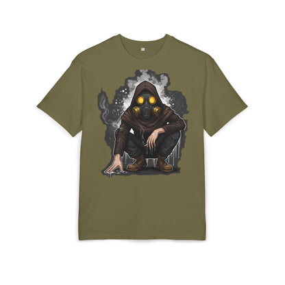 Gothic Gas Mask Unisex Heavy Oversize Tee, Streetwear Graphic Tee, Casual T-Shirt, Halloween Costume Top, Unique Gift Idea