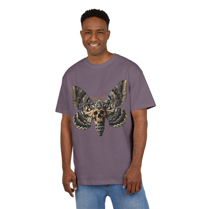 Unisex Oversize Tee with Skull Moth Design - Edgy Graphic Shirt