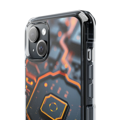 Futuristic Magnetic Phone Case, Clear Impact Case, Stylish Tech Accessory, Gifts for Tech Enthusiasts, Unique Phone Cover