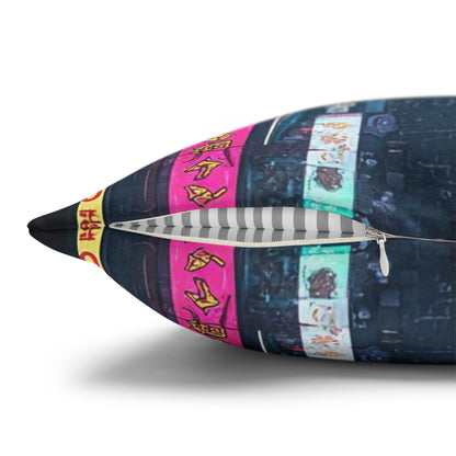 Anime-Inspired Urban Pillowcase, Cozy Home Decor, Nerdy Gift, Bedroom Accent, Cyberpunk Decor, Manga Lover Gift
