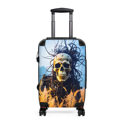 Skull Design Suitcase - Edgy Luggage for Travel, Halloween Decor, Unique Gifts, Skull Lover Merchandise, Travel Accessories