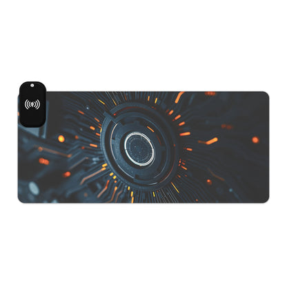 LED Wireless Gaming Mouse Pad with Charging, RGB Gaming Accessory, Desk Essentials for Gamers, Perfect for Gifts, Esports Gear
