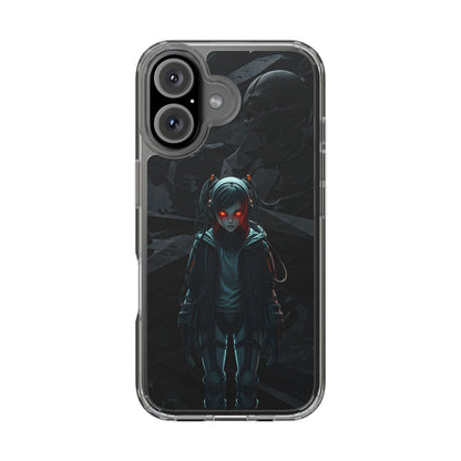 Futuristic Clear Phone Case with Cyberpunk Design - Edgy and Stylish