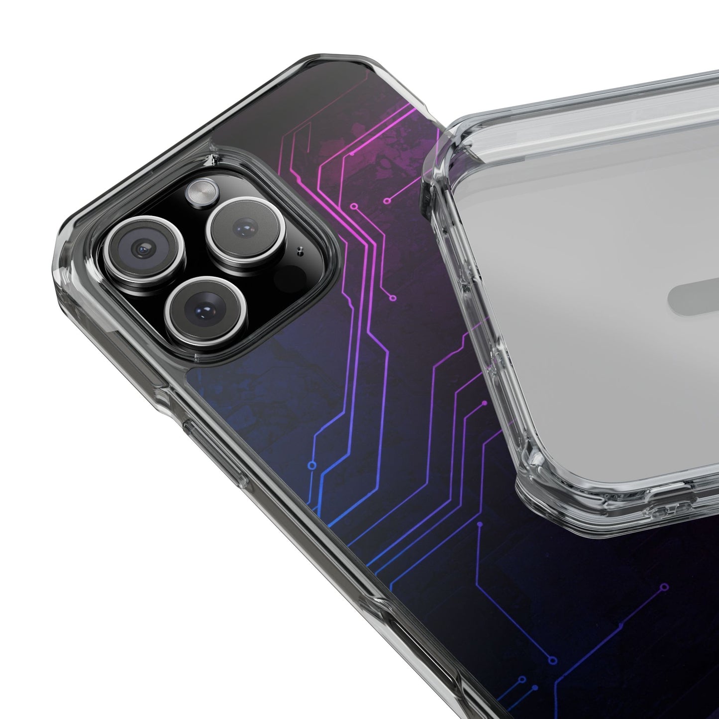 Magnetic Clear Phone Case - Tech-Inspired Design for Gamers, Stylish Protection, Gift for Tech Lovers, Phone Accessories, Customizable Case