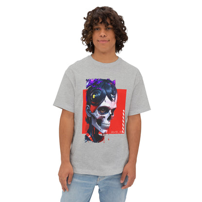 Edgy Oversized Tee with Skull Design, Streetwear Shirt for Art Lovers, Unisex Graphic Tee, Halloween Apparel, Trendy Casual Wear