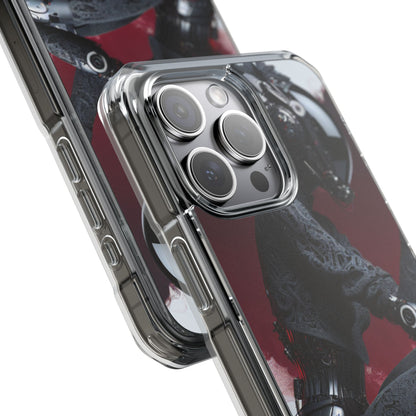 Cyber Design Magnetic Phone Case, Clear Mobile Cover, Gothic Style, Halloween Gift, Celestial Protection Accessory