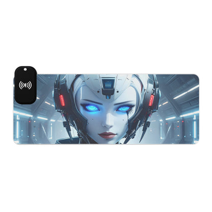 RGB LED Gaming Mouse Pad with Wireless Charging, Perfect for Gamers, Desk Accessories, Unique Gift, Tech Enthusiasts, Modern Home Office