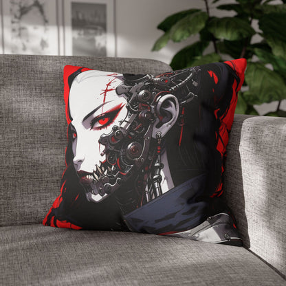 Futuristic Anime Style Pillowcase, Cyberpunk Decor, Gift for Anime Lovers, Home Accessories, Housewarming Present, Cozy Bedroom