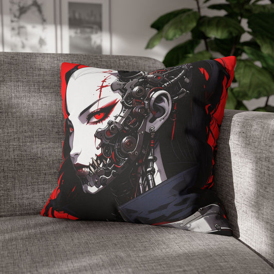 Futuristic Anime Style Pillowcase, Cyberpunk Decor, Gift for Anime Lovers, Home Accessories, Housewarming Present, Cozy Bedroom