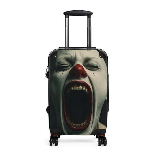 Creepy Clown Suitcase - Travel Luggage, Halloween Costume Prop, Spooky Gift for Horror Fans, Unique Checked Baggage, Statement Travel Gear