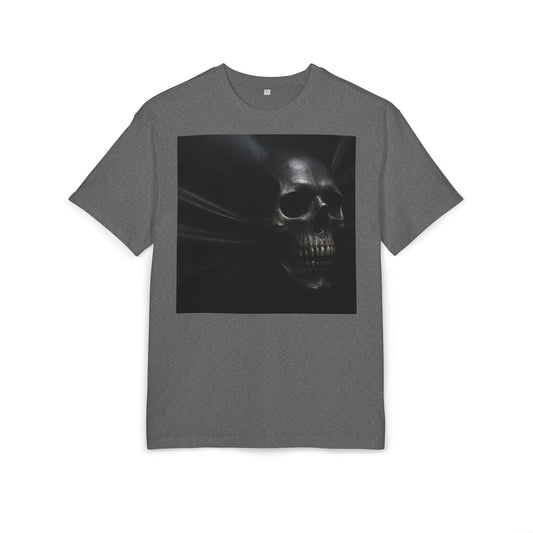 Skull Graphic Oversized Tee - Unisex Heavy Tee for Casual Wear, Street Style, Halloween Attire, Gift for Friends, Unique Art Tee