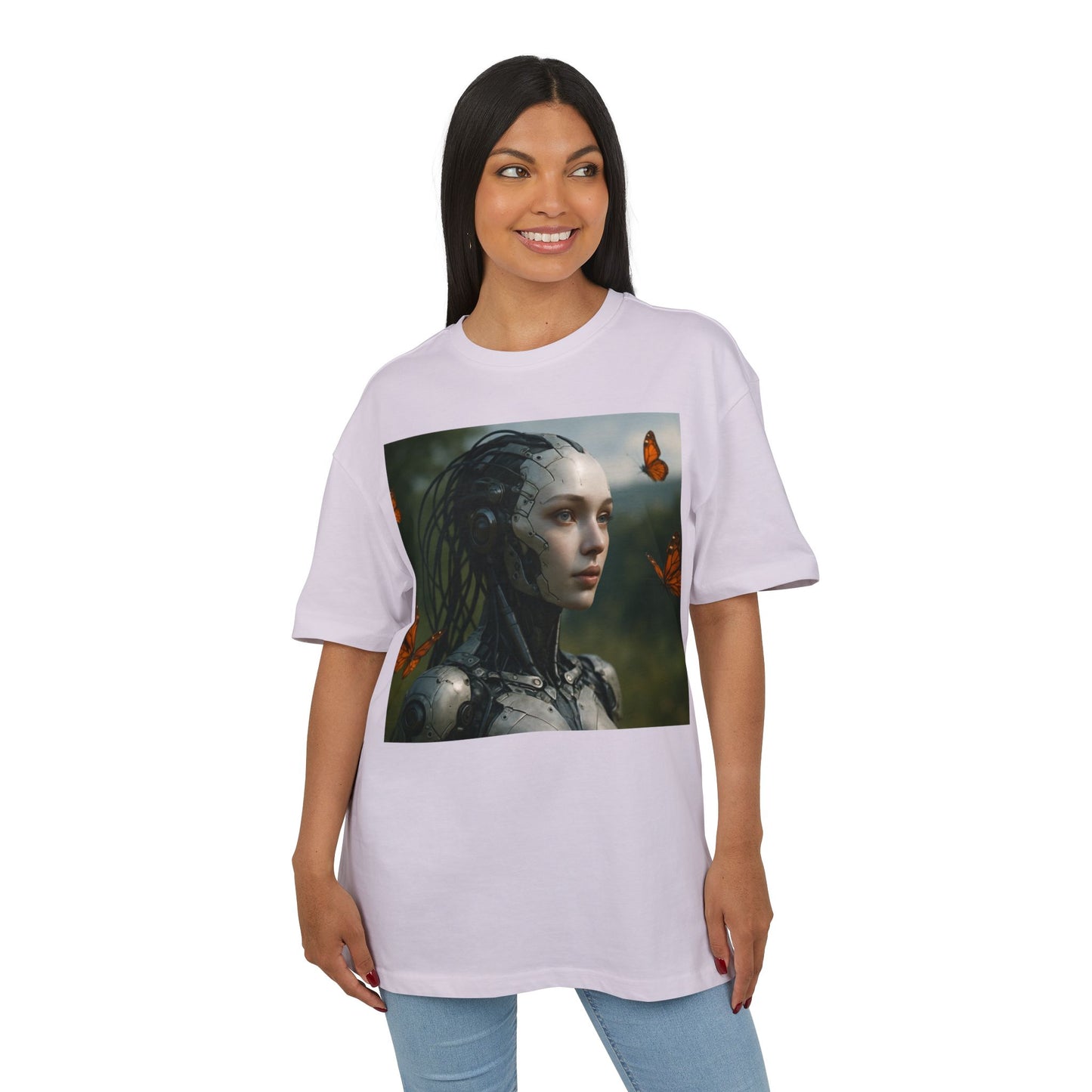 Futuristic Robot Graphic Tee, Oversize T-Shirt, Unisex Relaxed Fit Shirt, Casual Wear, Gift for Tech Lovers