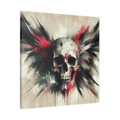Gothic Skull Wall Art, Dark Art Canvas, Edgy Home Decor, Unique Gift for Halloween, Metalhead Wall Piece