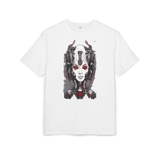 Futuristic Graphic Tee, Unique Oversized T-Shirt, Stylish Casual Wear, Perfect Gift for Art Lovers, Bold Design for Teens