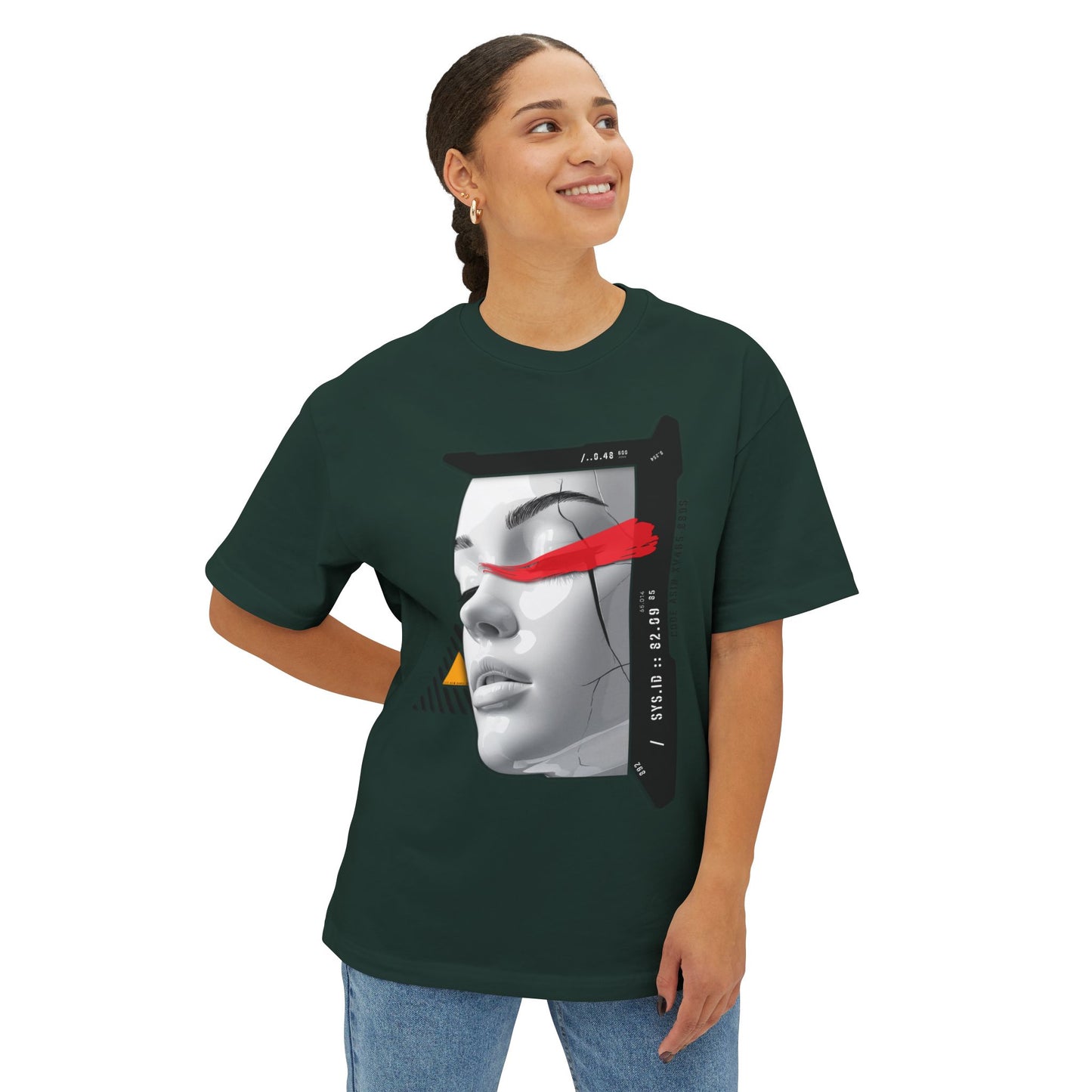 Chic Graphic Oversized Tee - Casual Wear, Streetwear, Art Tee, Gift for Her, Fashionable Comfort Wear