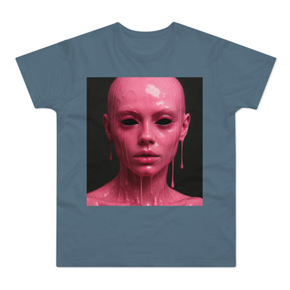 Artistic Pink Melting Face T-Shirt - Trendy Graphic Tee, Unique Gift, Statement Apparel, Festival Wear, Occasional Fashion, Street Style