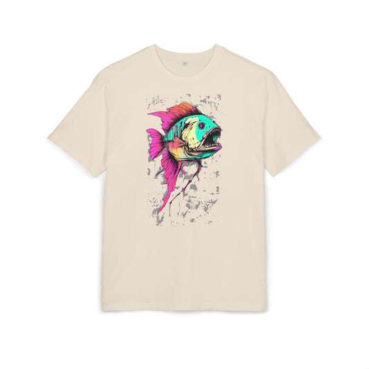 Vibrant Fish Graphic Tee for Casual Style, Summer Wear, Beach Vibes, Gift for Fishing Enthusiasts, Unique Unisex Heavy Oversize Tee