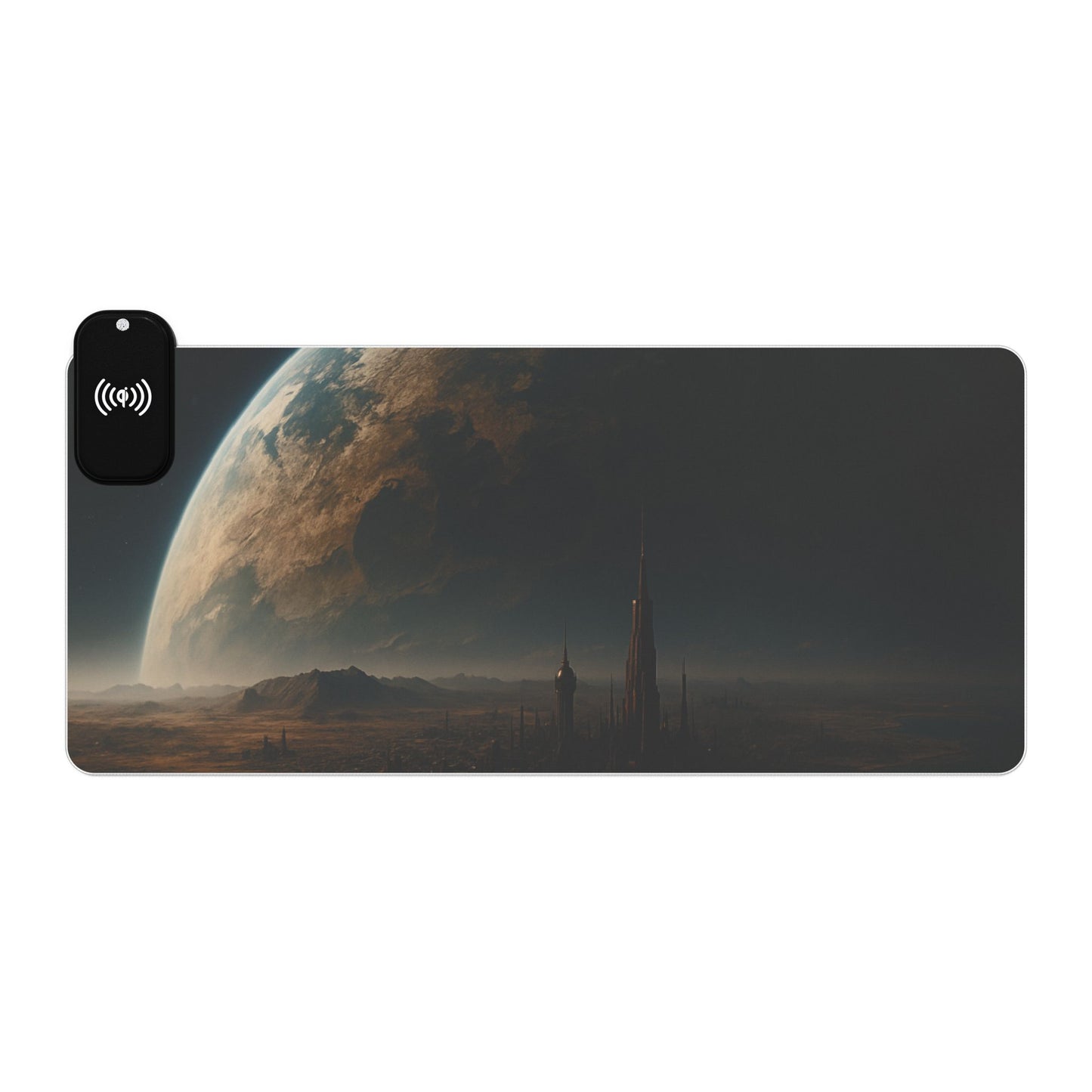 LED Gaming Mouse Pad with Wireless Charging Station, Gaming Accessories, Office Decor, Desk Organization, Space Design, Computer Gear