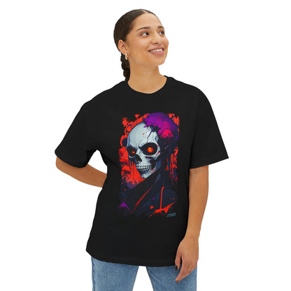 Edgy Skull Graphic Tee, Oversized T-Shirt for Casual Wear, Halloween Costume, Streetwear Fashion, Unisex Gift Idea