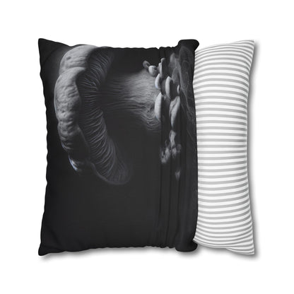 Monochrome Jellyfish Pillowcase - Dark Aesthetic Cushion Cover, Home Decor, Nautical Gift, Coastal Vibes, Unique Bedroom Accent