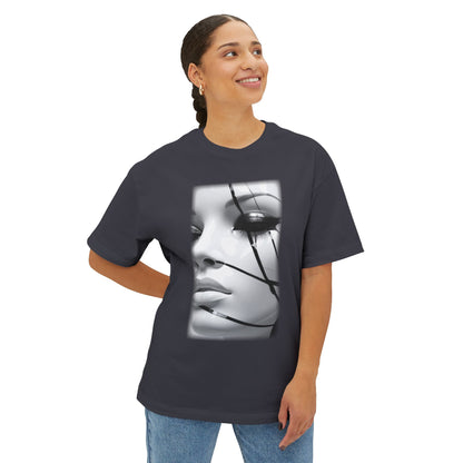 Chic Oversized Graphic Tee with Striking Design, Streetwear, Casual Style, Fashion Statement, Gift for Art Lovers