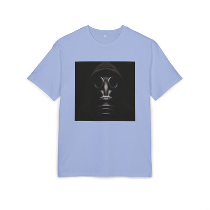 Unisex Heavy Oversize Tee with Bold Gas Mask Design, Streetwear, Artistic Tee, Gift for Trendsetters, Casual Wear, Grunge Fashion