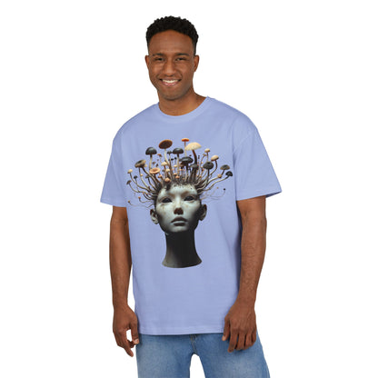 Unisex Heavy Oversize Tee - Artistic Mushroom Graphic Tee