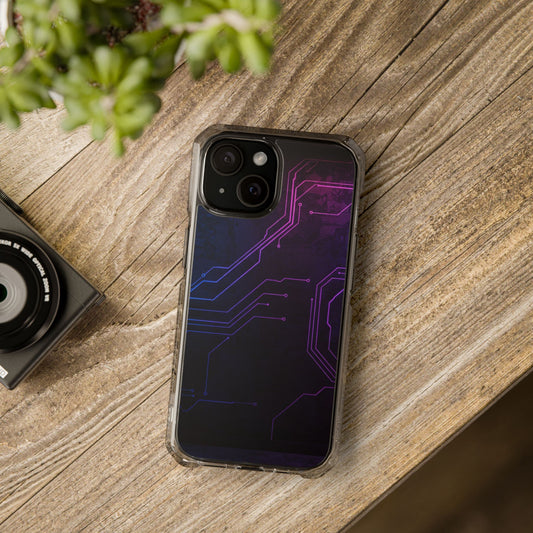 Magnetic Clear Phone Case - Tech-Inspired Design for Gamers, Stylish Protection, Gift for Tech Lovers, Phone Accessories, Customizable Case