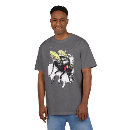 Bee-Inspired Unisex Heavy Oversize Tee, Casual Wear, Graphic T-Shirt, Gift for Nature Lovers, Summer Style, Eco-Friendly Fashion