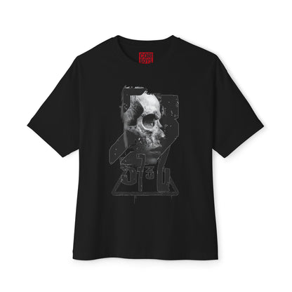 Edgy Graphic Tee, Unisex Oversized Boxy Tee, Goth Fashion Shirt, Casual Streetwear Top, Grunge Style Tee, Perfect Gift for Halloween