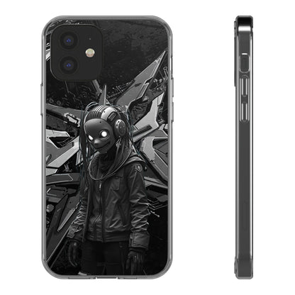 Anime-Inspired Clear Phone Case - Edgy Streetwear Style
