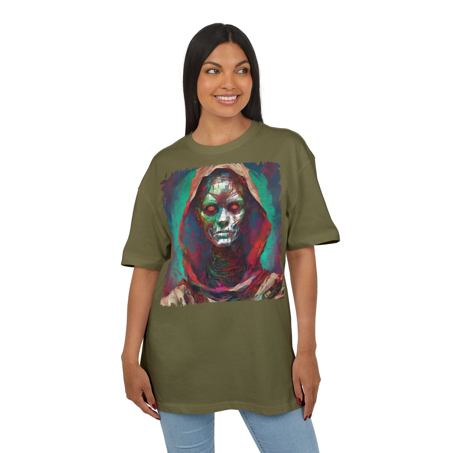 Eerie Oversize Tee, Unisex Graphic Shirt for Horror Lovers, Streetwear, Unique Gift for Halloween, Casual Wear, Art Tee