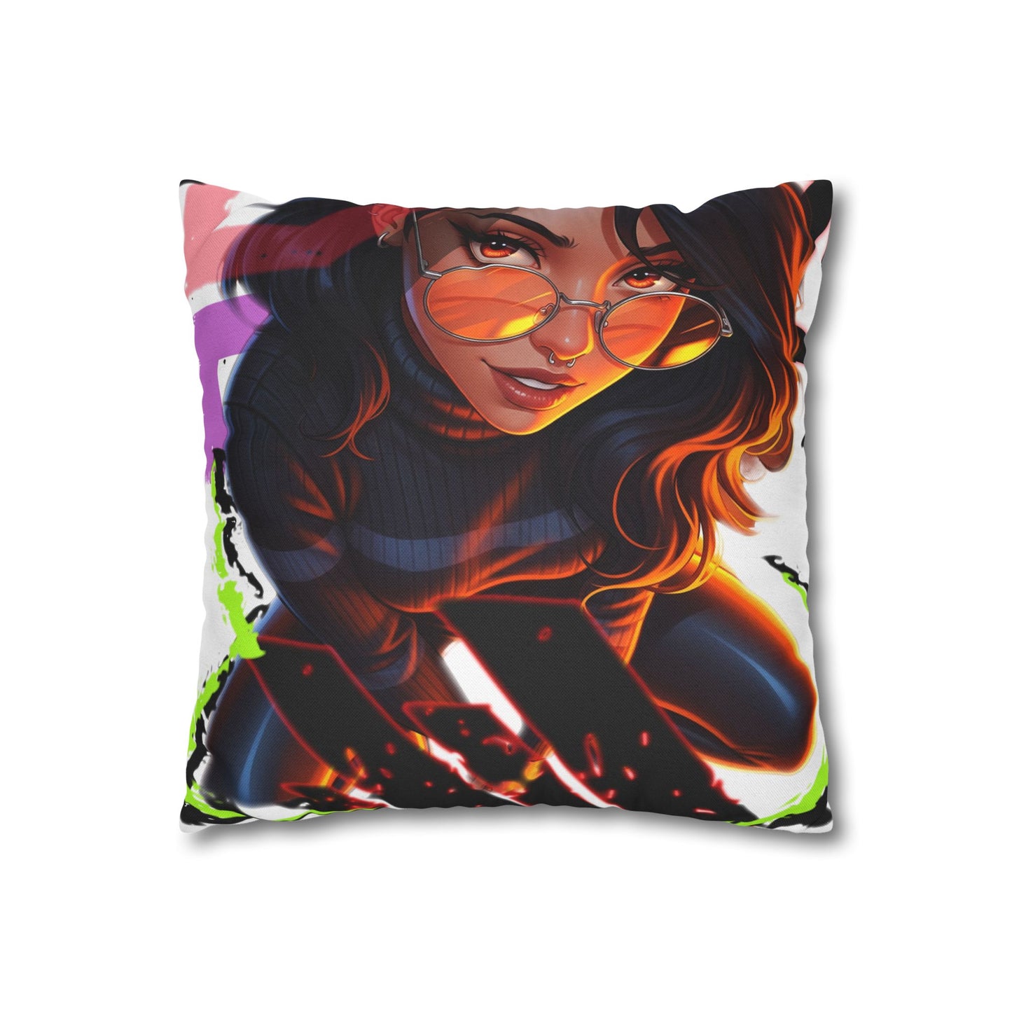 Vibrant Art Throw Pillow, Cozy Home Decor, Unique Gift for Gamers, Boho Cushion for Comfort, Stylish Accent Pillow