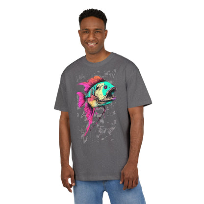 Vibrant Fish Graphic Tee for Casual Style, Summer Wear, Beach Vibes, Gift for Fishing Enthusiasts, Unique Unisex Heavy Oversize Tee