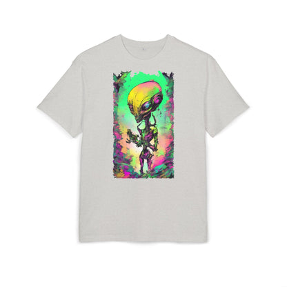 Cosmic Alien Art Tee - Unisex Heavy Oversize Tee, Retro Space Vibe Shirt, Gift for Sci-Fi Lovers, Casual Wear, Unique Graphic T-Shirt