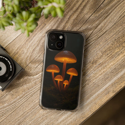 Magnetic Clear Impact Cases, Mushroom Phone Case, Eco-Friendly Phone Cover, Unique Phone Accessories, Gift for Nature Lovers, Artistic